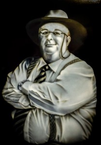 This painting was a commissioned piece. I love monochromatic airbrushing, it's amazing how much depth and detail you can get with one colour. This portrait took me about 10 hours to complete. 